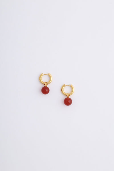 Miro Miro Aura Earrings Gold Plated & Orange Onyx - ShopGoh