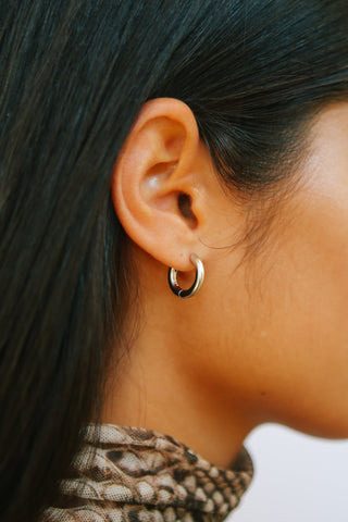 Ezra Hoops Silver Matte