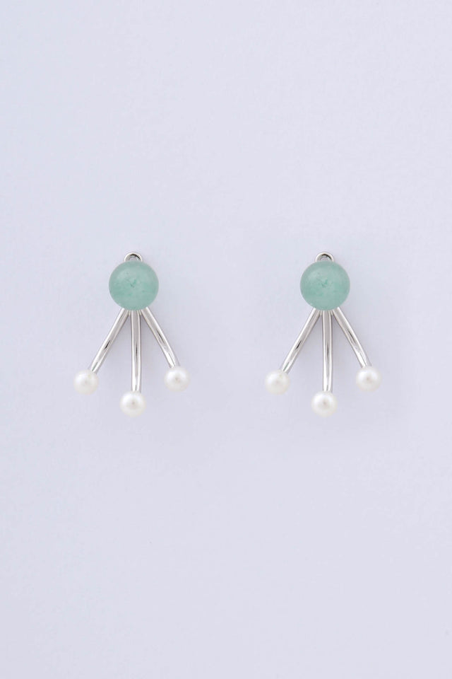 Orlo Earrings Silver Chrysoprase Miro Miro Studio Australian