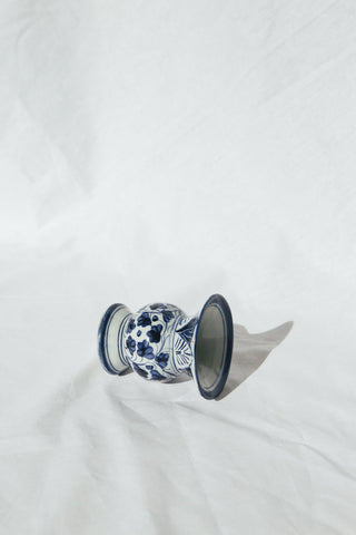 Blue and White Floral Vase Small