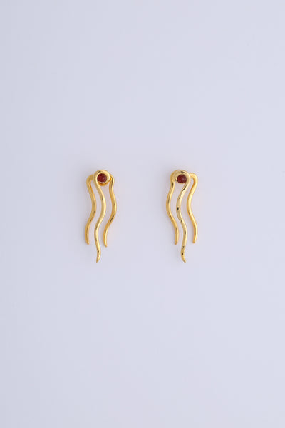 Dries Earrings Gold/Orange Onyx