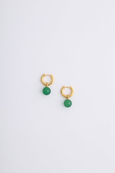 Miro Miro Aura Earrings Gold Plated & Green Onyx - ShopGoh 