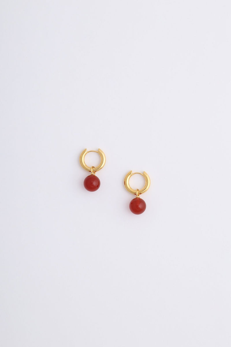 Orange stone store earrings