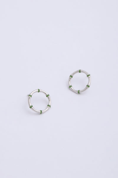 Kira Earrings Silver/Green