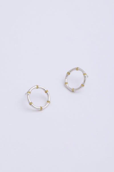 Kira Earrings Silver/Yellow