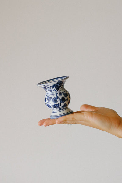 Blue and White Floral Vase Small