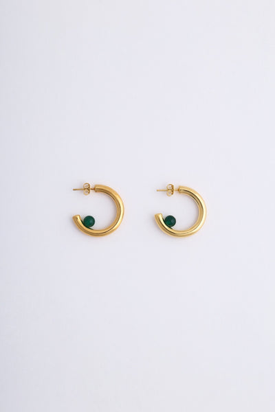 Miro Miro Luna Earrings Gold Plated & Green Onyx - ShopGoh 