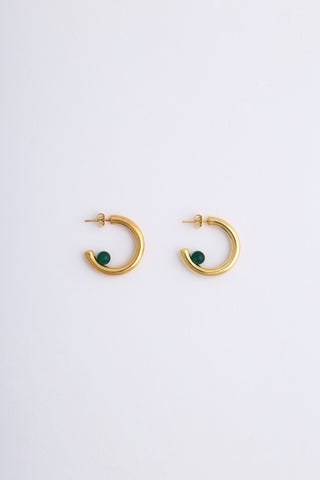 Miro Miro Luna Earrings Gold Plated & Green Onyx - ShopGoh 