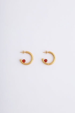 Miro Miro Luna Earrings Gold Plated & Orange Onyx - ShopGoh 