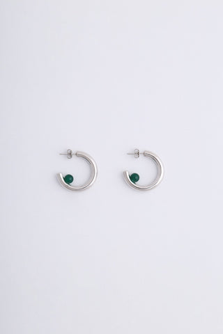 Miro Miro Luna Earrings Silver & Green Onyx - ShopGoh 