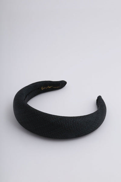 Paris Mode Padded Wicker Headband Black