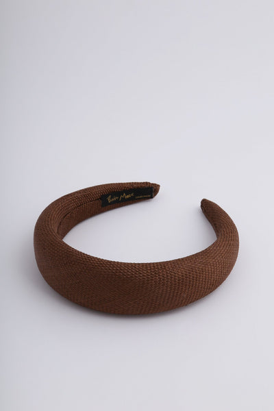 Paris Mode Padded Wicker Headband Brown
